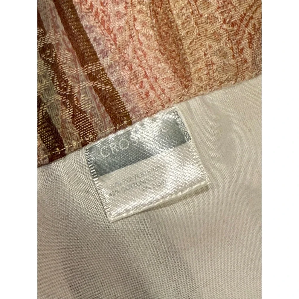 VTG Croscill Dover Manor Striped Paisley 1 Panel Curtain Bronze‎ Tan Lined